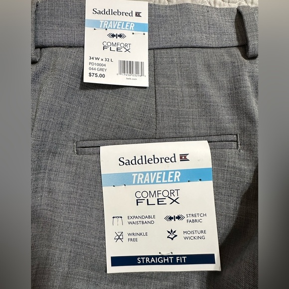 NWT Men’s Saddlebred comfort flex  slacks 34/32 - Picture 3 of 4